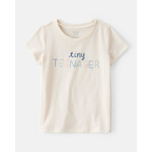 Toddler Girl 'Tiny Teenager' Short-Sleeve Graphic Tee - Cream - Carter's | Carter's