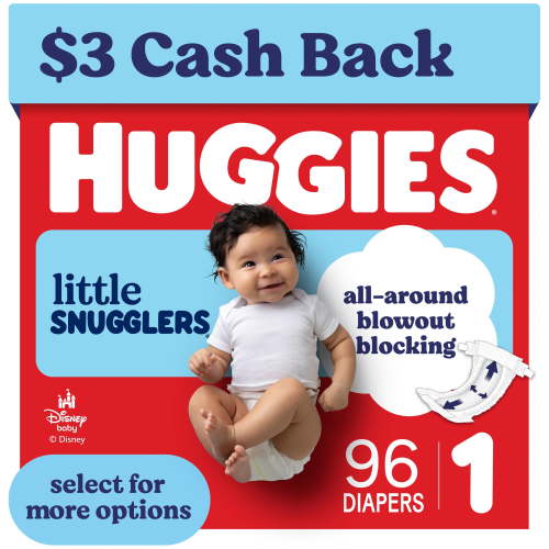 Huggies, Little Snugglers Baby Diapers, Size 1, 8-14 lbs, 96 ct