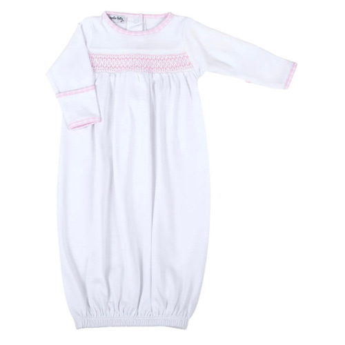 New Beginnings Smocked Gathered Gown | Pink