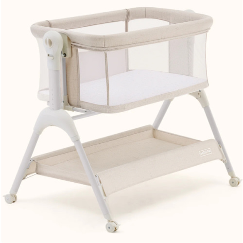 HARPPA Cuddly Sway | 3-in-1 Rocking Baby Bassinet & Bedside Sleeper with Anti-Reflux Mattress for Newborns | Attaches to Bed, Adjustable Height, Tool-Free Setup, Portable Wheels, CPSC Certified, Gentle Rocking Motion | Ideal for Infants, Safe Co-Sleeping