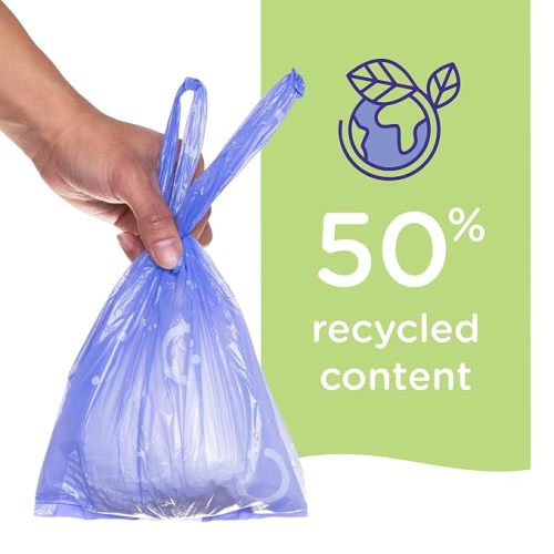 Ubbi Disposable Diaper Sacks, Lavender Scented, Easy-To-Tie Tabs, Diaper Disposal or Pet Waste Bags, 200 Count | Easy-To-Tie Tabs, Made from 50% Recycled Material, Disposable On-The-Go Bags, Diaper Bag and Travel Essential