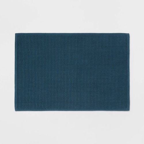20"x30" Performance Plus Bath Rug Solid Turquoise - Threshold™: Woven Cotton, Low Pile, Machine Washable, OEKO-TEX Certified