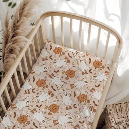 Boho Ghost Bedding, Kids and Baby Bedding, First Halloween, Duvet Covers, Fitted Sheets, Halloween Bedding, Spooky Bedding