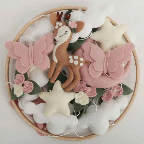 Woodland Deer & Butterfly Nursery Mobile | Baby Shower Gift - Cozybabywear