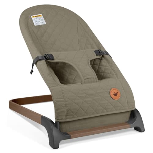 ANGELBLISS Baby Bouncer, Portable Bouncer Seat for Babies, Infants Bouncy Seat with Cotton Fabric, Natural Vibrations (Green)