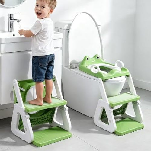 Orzbow Potty Training Seat with Step Stool, Toddler Toilet Seat with Ladder
