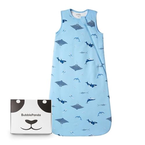 (0-6M) BubblePanda Rayon Made from Bamboo Sleep Sack 0-6 Months 1.0 Tog Soft Toddler Sleeping Sack 3-6 Months for Infant Newborn Babies 2-Way Zipper Baby Wearable Blanket 0-3 Months
