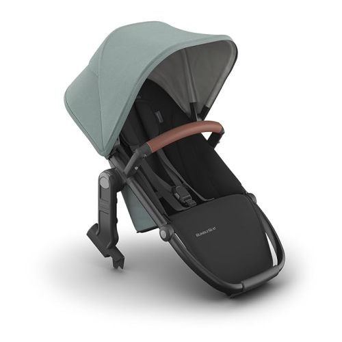 UPPAbaby RumbleSeat V3 Second Lower Seat - Compatible with Vista V2 and Vista V3 - All-Weather Seat + Magnetic Buckle – Adapters Included - Kenzi (Mystic Aqua/Carbon Frame/Saddle Leather)