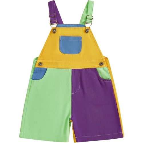 TheFound Toddler Boy Girl Romper Overall Shorts Contrast Color Suspender Romper Adjustble Shoulder Strap Newborn Baby Clothes