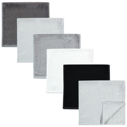 Hudson Baby Infant Rayon from Bamboo Burpcloth 6pk, Black White, One Size