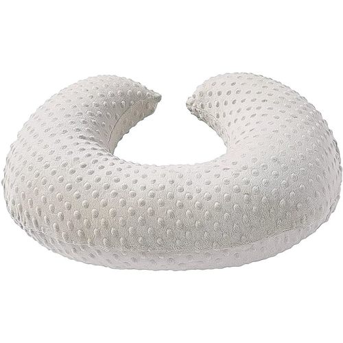Nursing Pillow and Positioner Breastfeeding and Bottle Feeding, Propping Baby, Tummy Time, Sitting Support for Baby Boy Baby Girl, with Removable Dots Cover (Sand, 22 X 17.7 X 5.9 Inch)