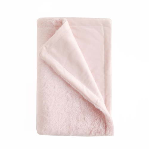 Parent's Choice 30" x 40" Reverse Backdye Faux Fur to Micromink Baby Blanket, Pink