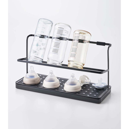 Yamazaki Home Tower Yamazaki Home Countertop Two Tier Bottle Drying Rack, Wide Storage Stand With Drainage Tray, Steel & Reviews | Wayfair