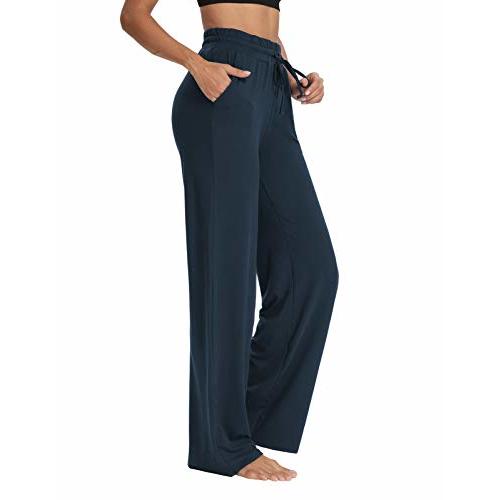 Sarin Mathews Womens Yoga Sweatpants Wide Leg High Waisted Lounge Pajamas Pants Comfy Workout Loose Pants with Pockets