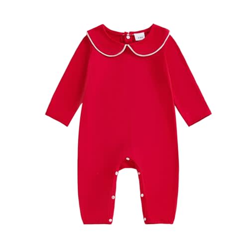 Merqwadd Baby Coming Home Outfit Boy Girl Cotton Long Sleeve Romper Jumpsuit Plain One-Piece Clothes