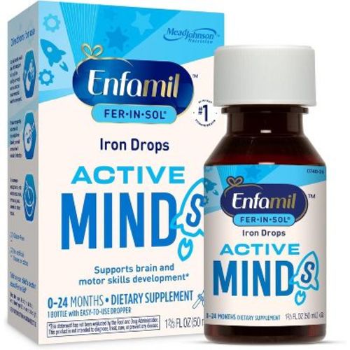 Enfamil Fer-In-Sol Liquid Iron Supplement – Pediatric Iron Support for Healthy Red Blood Cell Development, 1.66 oz