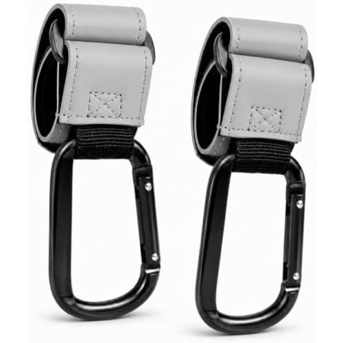 2-Pack Stroller Secure Hooks for Bags, Gray