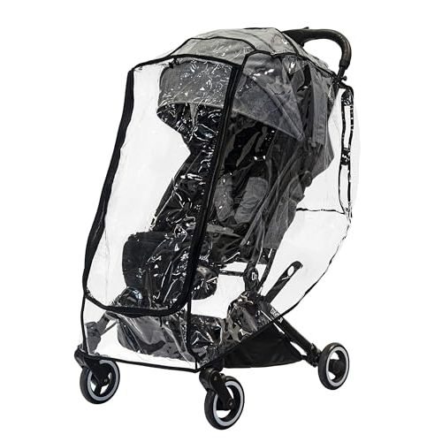 guzzie+Guss Universal Stroller Rain-Cover (Weather Shield), Clear, Well Ventilated, Waterproof Raincover Features Unique Zipped Front Opening, Fits Most Brands of Strollers incl Full-Sized and Jogger