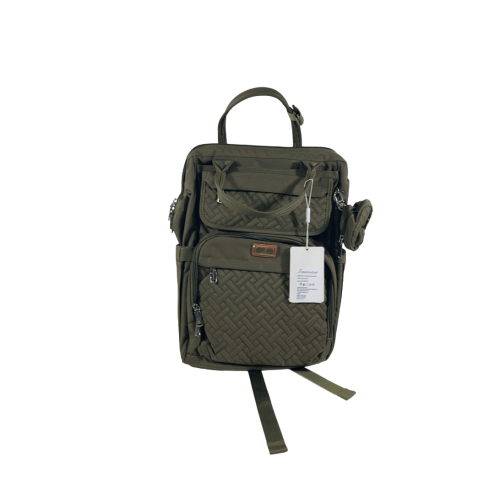 BabbleRoo Diaper Bag Backpack, Army Green, Wide Top