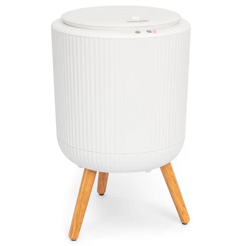 SereneLife Freestanding Towel Warmer Bucket – 18" Hot Towel Warmer with Legs for Bathroom & Spa, 12L Capacity, Built-In Timer, Aroma Discs & LED Indicator, Fits One Towel or Robe, Gray