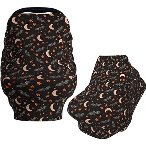 Bats Star Moon Baby Car Seat Covers Carseat Canopy Soft Infant Stroller Cover Nursing Breastfeeding Covers for Girls Boys Newborn