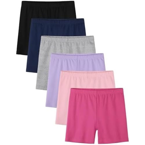 6 Pack Girls Bike Shorts Cartwheel Toddler Under Dress Dance Multicolor Kids Shorts Summer Clothes