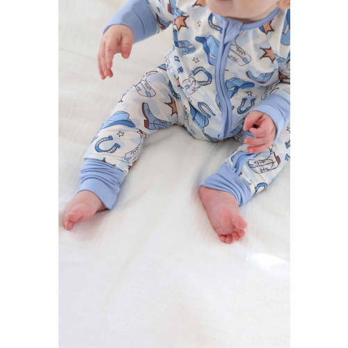 Rodeo Dreams Convertible Zip Romper | Blue