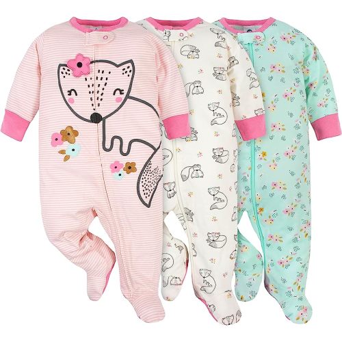 Gerber Baby Girls' 3-Pack Sleep 'N Play