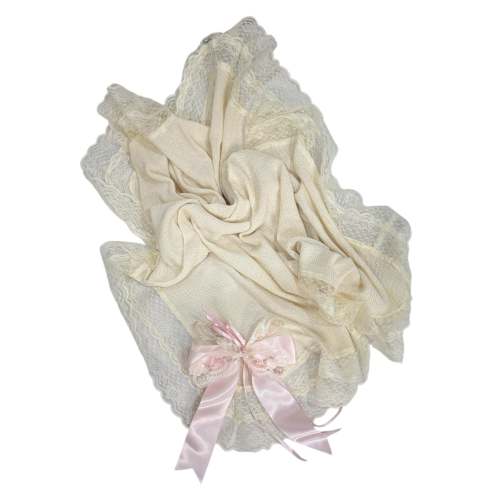 Aida Rose Luxe Cream Knitted Blanket