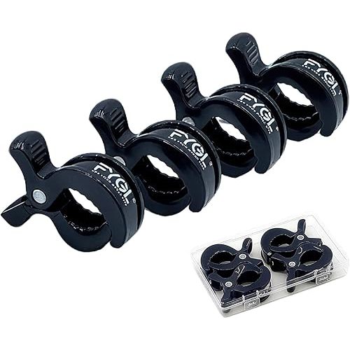 FYGL Universal Stroller Clips | 4PCS Multiuse Fasteners for Pram Toys, Sun Shades, and Blankets - Black