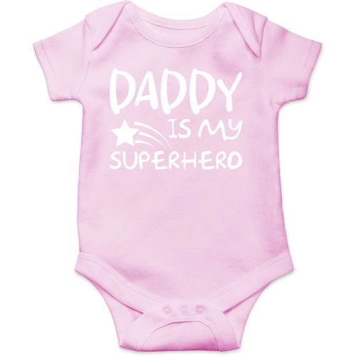 AW Fashions Daddy Is My Superhero Baby Bodysuit Funny Adorable Newborn Cute Clothing Outfit for Boys Girls