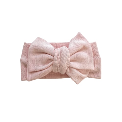 Oversized Headband - Pink Pointelle
