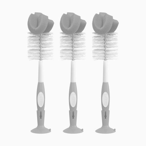 Dr. Brown's Sponge Baby Bottle Cleaning Brush Set - Grey