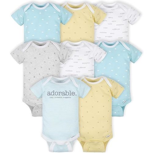 Gerber Unisex-Baby 8-pack Short Sleeve Onesies Bodysuits