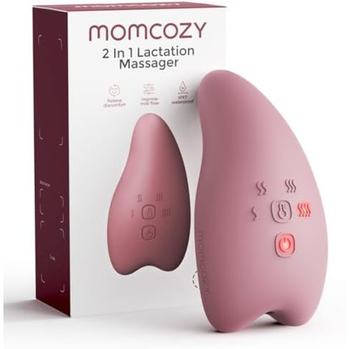 Momcozy A1Pro Lactation Massager with Heat, Deep Vibration, Cozy Red, 1PCS
