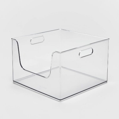 12" x 12" x 8" All Purpose Open Front Storage Bin - Brightroom™: Clear Acrylic Organizer, Stackable PETG Plastic