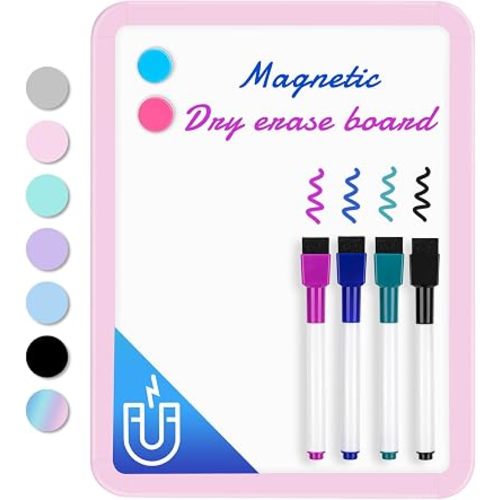 VUSIGN Magnetic Dry Erase Board, 8.5 x 11 Inches White Board, Pink