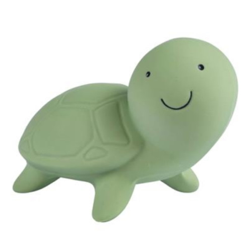 Tikiri Toys Turtle - Natural Rubber Teether, Rattle & Bath Toy