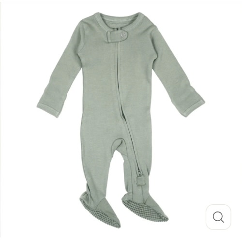 Seafoam | Organic Zipper Footie – L'ovedbaby