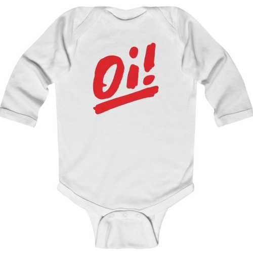 Classic Oi Punk Rock Baby Long Sleeve Bodysuit - Iconic Punk Style Infant Onesie | Up the Punx | Loud and Proud Punkrock Style | In 8 Colors