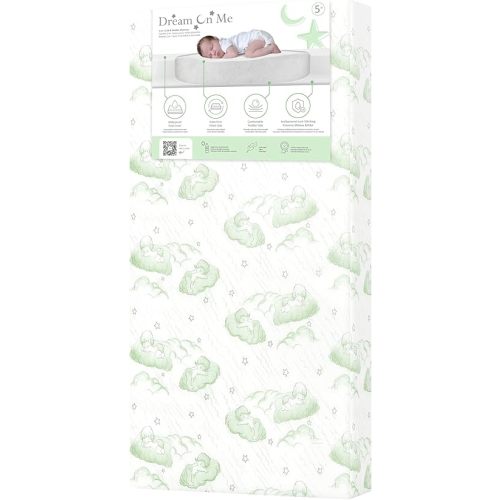 Dream On Me Serene Snooze 5” inches 2-in-1 Crib & Toddler Mattress, Dual-Sided Infant & Toddler Support, Waterproof & Stain Resistant, Made in USA