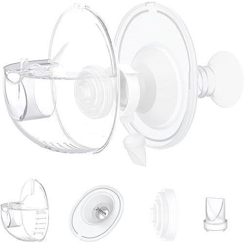 One Complete Sets Compatible with Momcozy M5 Breast Pump Replacement Parts, Collection Cup 24mm Flange,Collector,Duckbill Valves,Diaphragm for M5 only, not Other Models