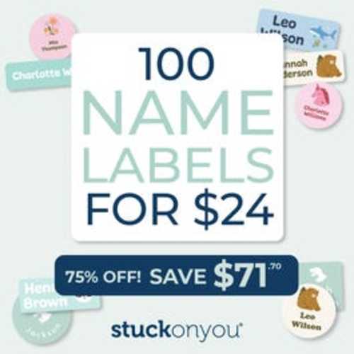 Name Labels Pack - 100 Stick On Labels