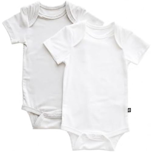 Newborn KYTE BABY Unisex Bodysuits, 2-Pack Short Sleeve Baby Bodysuits, 97% Rayon made from Bamboo, 3% Spandex