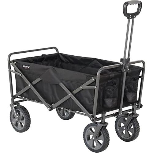 Mac Sports Collapsible Folding Outdoor Utility Wagon, Black