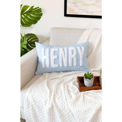 Custom Name Punch Needle Pillow Cover, Baby Shower Gift, Toddler Birthday Gift, Christmas Gift, Slumber Party Gift, Dorm Pillow