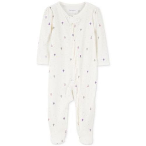 Baby Girls Air Balloon 2-Way-Zipper Textured Sleep and Play Footed Coverall