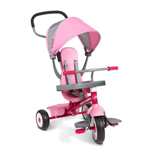 Radio Flyer 4-in-1 Stroll 'N Trike - Pink: Steel Frame, Adjustable Seat, EVA Tires