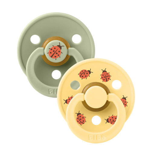 STUDIO Colour Pacifiers 2 Pack Ladybug - Sage/Pale Butter – Bibsworld store US