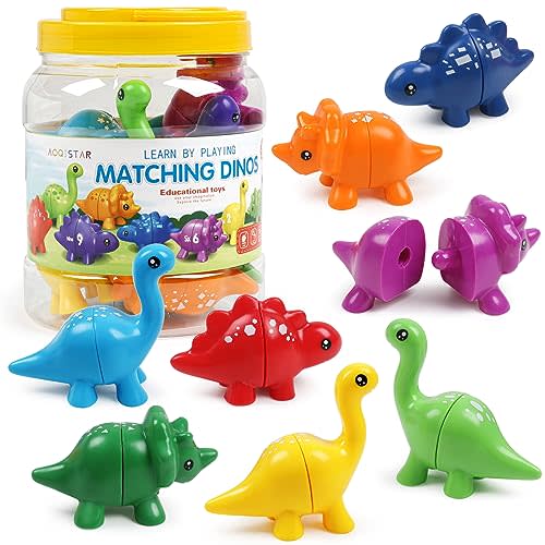 GKDOMS Montessori Matching Dinosaurs Snap and Pattern Match Learning Toy | 10pack, Matching & Sorting Game, Sensory Toy, Preschool Learning Activities, Educational Gifts, Ages3+